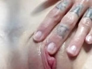 Quick shower tease, pussy close up