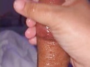 Extra Oil on Big Cock Masterbation with Thick Cumshot