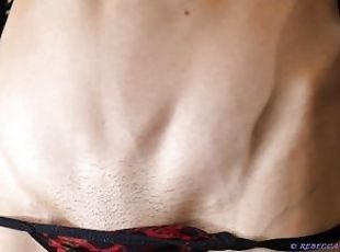 Abs veins PREVIEW - fetish muscle skinny fitness model mistress abdominals thong
