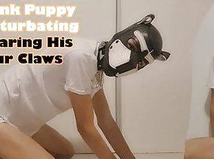 Twink Pup Masturbating Wearing His Fur Claws