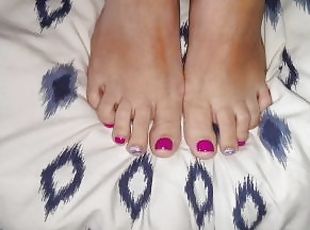 ?Feet Fetish ?Watch my Step-Sister Rub Her Feet and Ankle Around my Big Dick Plus Her Wet Pussy