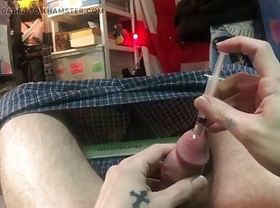 Precum collection and insertion sounding
