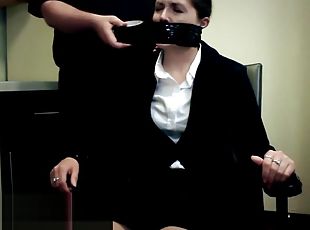 Detective tape gagged
