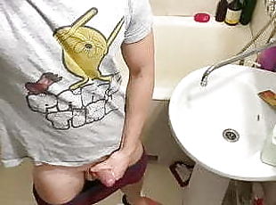 Young Guy Jerks off a Dick in his Neighbor&#039;s Toilet AHAH