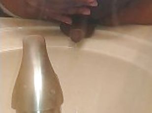 Black Man with tiny dick peeing