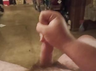 Quickie-Big dick fat guy jacks off loudly