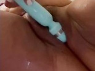 Dirty slut playing with her period pussy