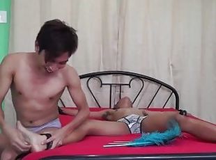 Asian Boy Idol Tickled and Strokes