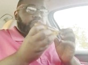 BHM Feedee Eating Donuts in Car
