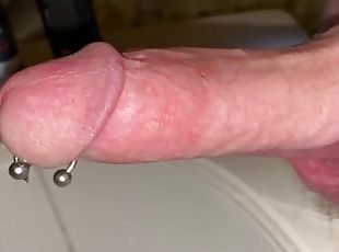 First Orgasm with new “Prince Albert” Piercing. 10G