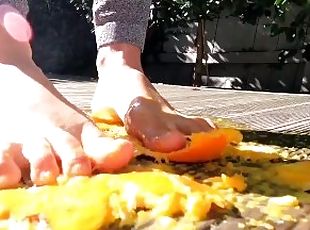 Orange Juice Squished by her Sweet Feet