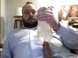 New Clear Fleshlight Gets Two Massive Creampies From Big Cock