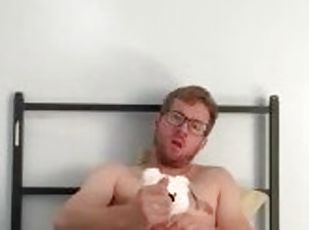 Plushie Masturbation - Jacking Off With my Mini Micro Teddy Bear - Cumming on Him - Otter Twink Porn
