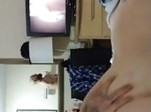 Sisters chubby friend gets throated and bacc blown out