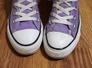 Hipster Girl Sucks Cock in Converse Sneakers