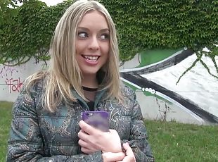 Cute Russian babe fucks for some money