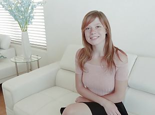 Dude helps ginger babe to get new doggy style sensations