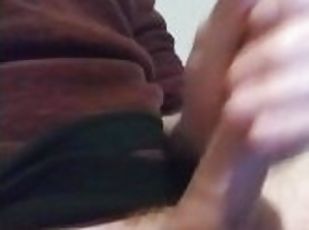 Stroking my hard cock and shooting my cum in my hand