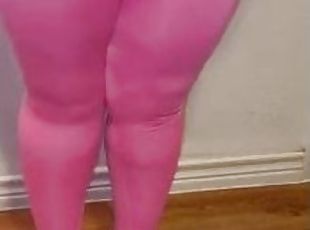 Watch This Ebony Piss Slut Wet Her Pink Tights..Pee Desperation