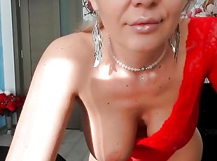 Beautiful big boobs blonde hot bikini striptese