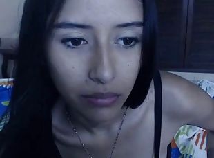 Naughty girl masturbates on webcam