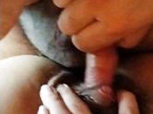 Tiny dick fucks stepsister hairy pussy with big clit