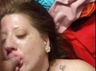 Wife takes bull in mouth ass and pussy