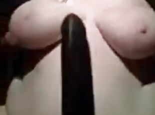 Titty play with bbc dildo/bbw loves to play with her titties