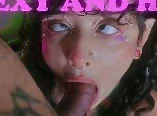 Kinki elf watching hentai and sucking dick