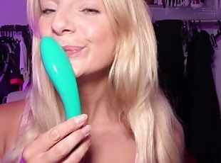 Dildo Sucking session with Hot Blonde
