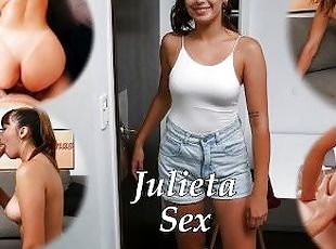 Nervous amateur latina teen in her very first porn video