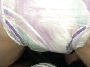 Wife fills diaper on me I give her a wet diaper creampie