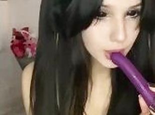 Goth Babe Playing with Dildo
