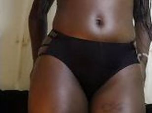 Ebony girl with petite tits sexy strip