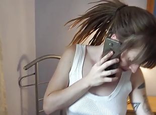 Amateur cheating fuck while she calls her boyfriend - German teen Nicky-Foxx